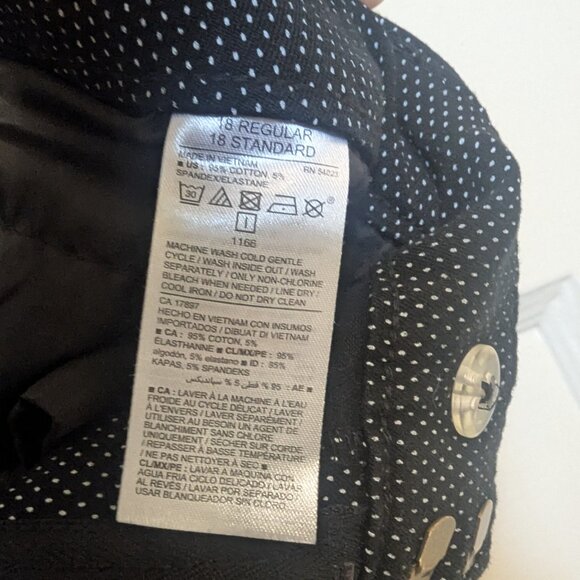 Old Navy Pixie Cropped Pants Black with White polka dots Size 18 - Picture 4 of 6